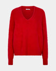 Bassike Deep V Textured Knit Red