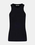 Bassike Fine Merino Wool Tank Charcoal Marl