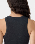 Bassike Fine Merino Wool Tank Charcoal Marl