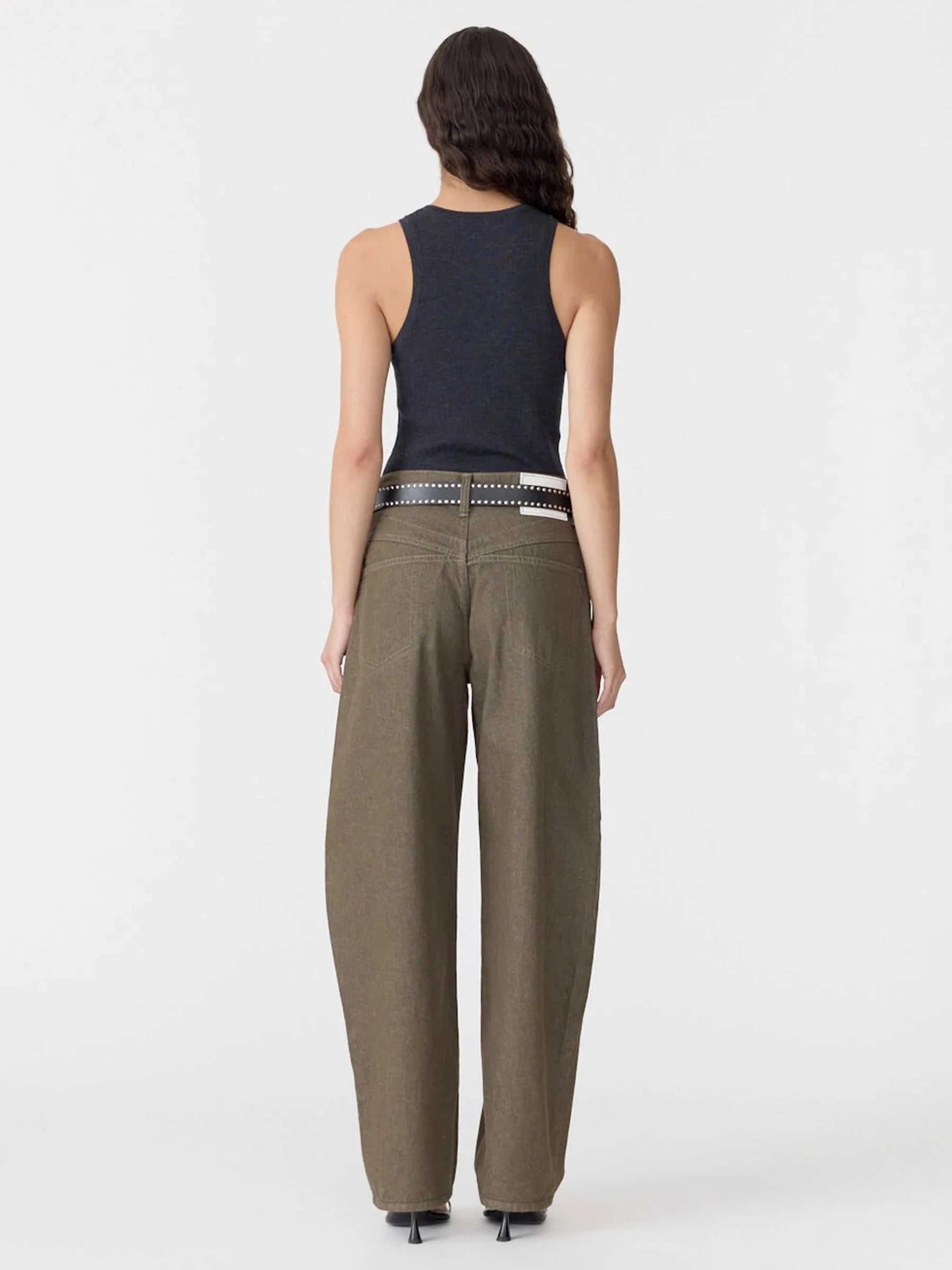 Bassike Fine Merino Wool Tank Charcoal Marl
