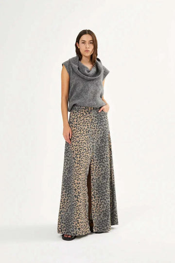 Rabens Saloner Natja Maxi Skirt Leopard