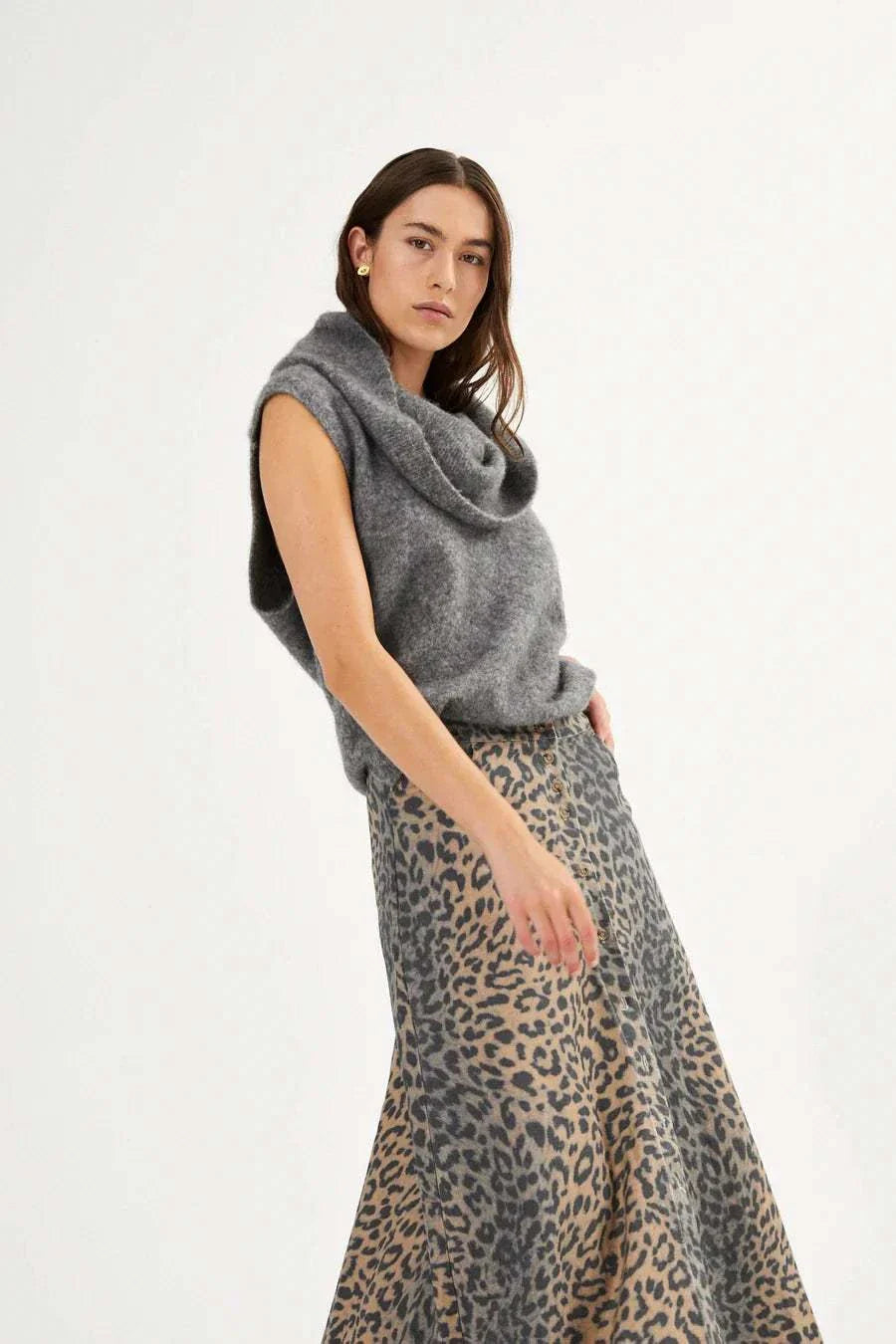 Rabens Saloner Natja Maxi Skirt Leopard