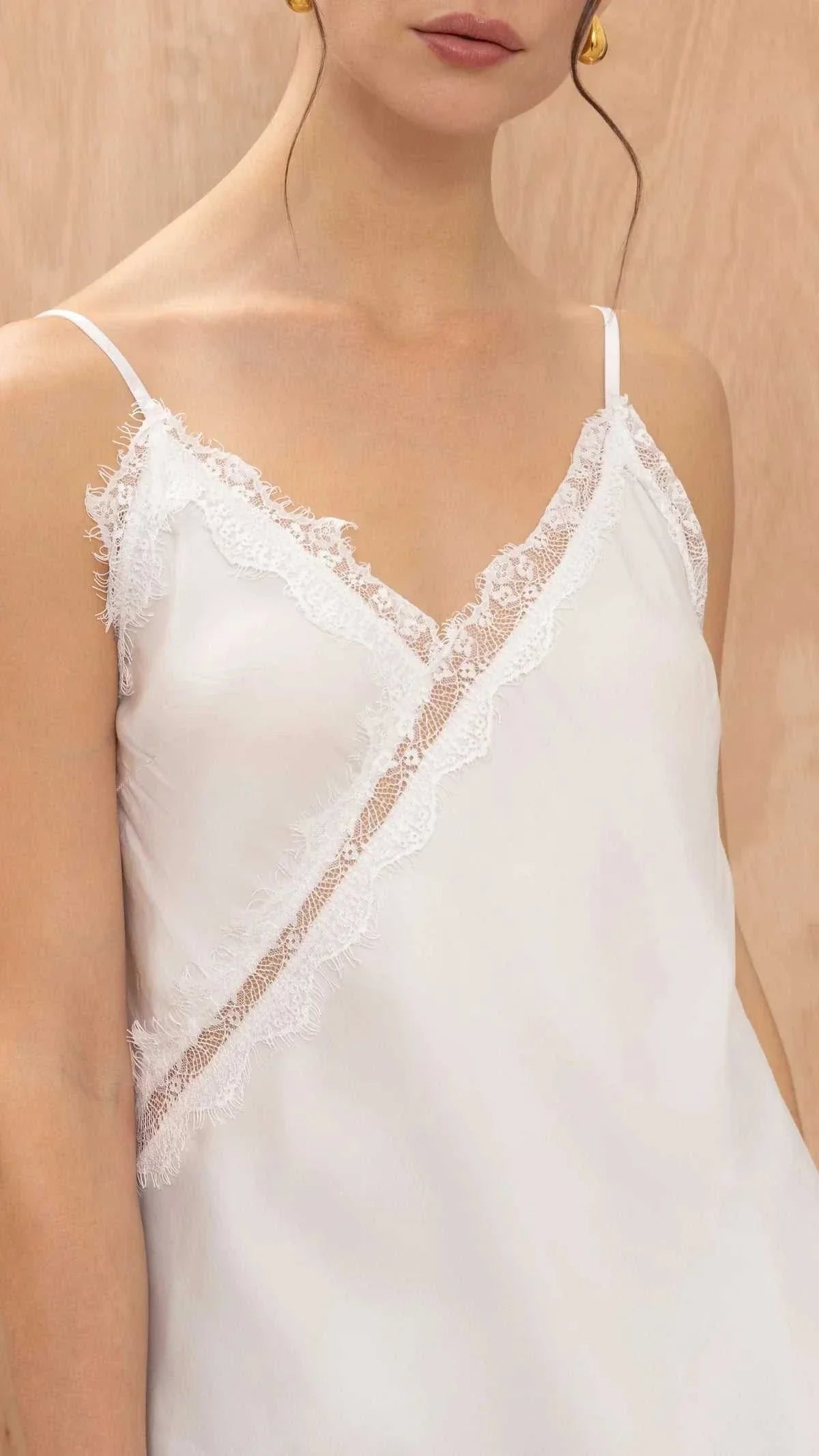 Charli Andrea Lace Top White One Size