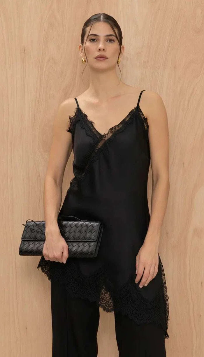 Charli Andrea Lace Top Black One Size