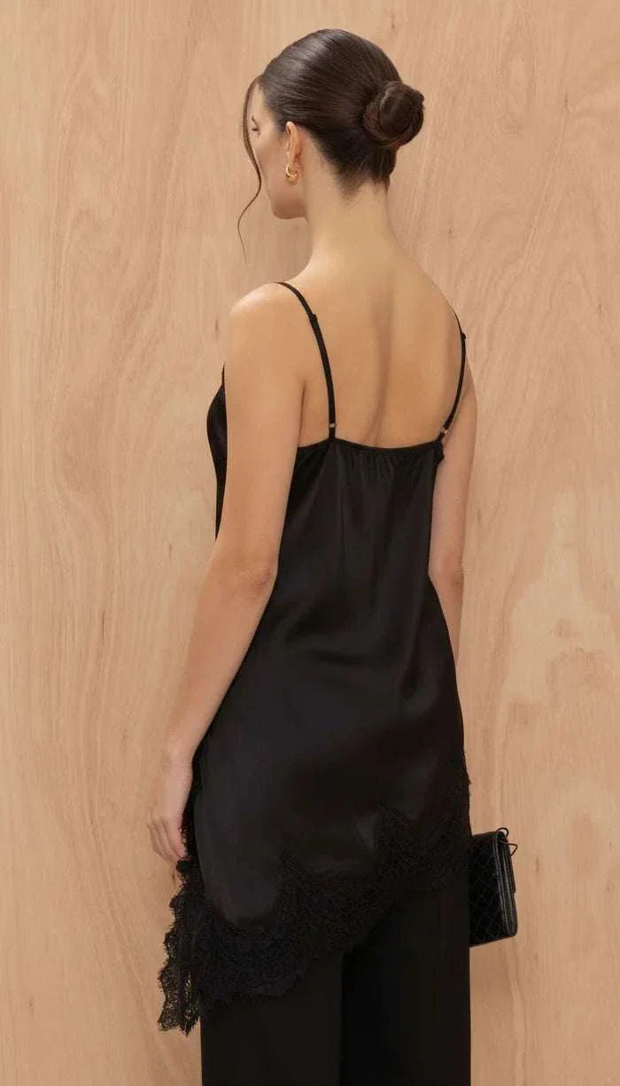 Charli Andrea Lace Top Black One Size