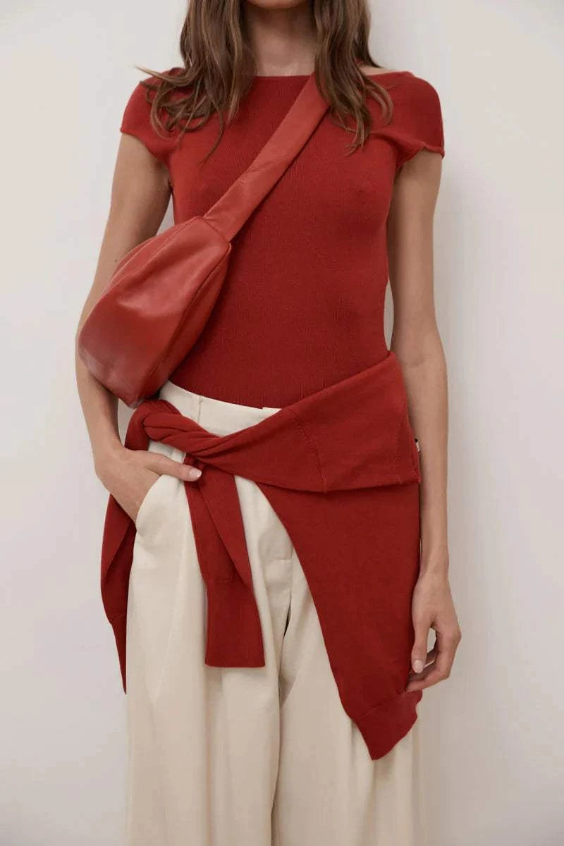 St Agni Soft Crescent Bag Rosso