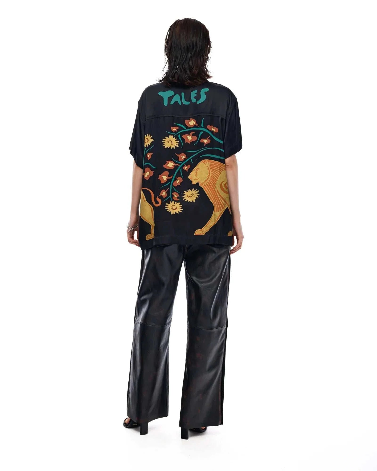 The Tales Prowling Lion Camp Shirt Black