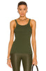 Bassike Everyday Superfine Rib Tank Khaki Green
