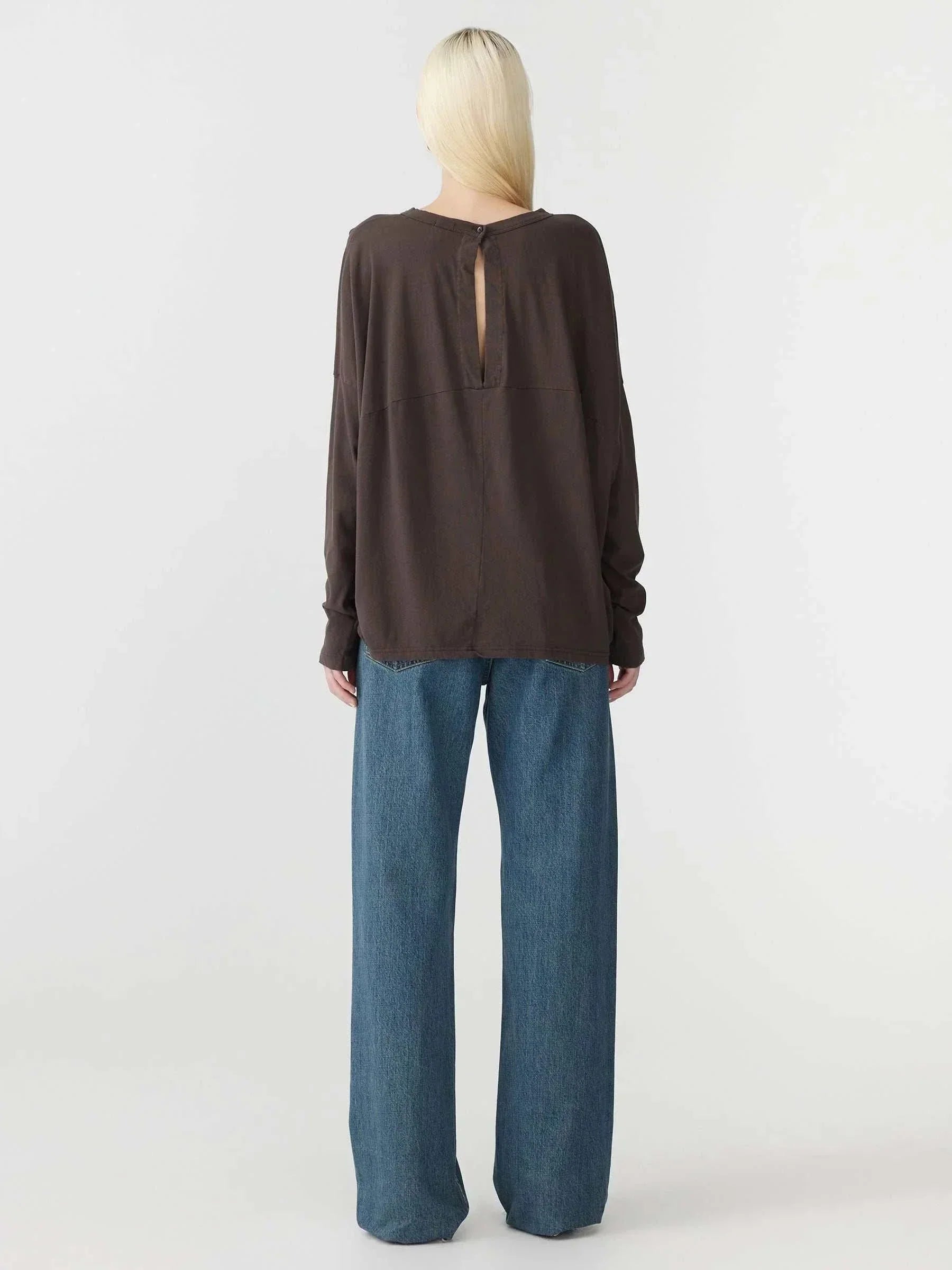 Bassike Circle Long Sleeve T Shirt Dark Plum