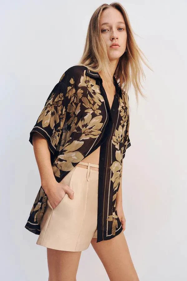 Shona Joy Bleeker Short Sleeve Shirt Brushed Floral