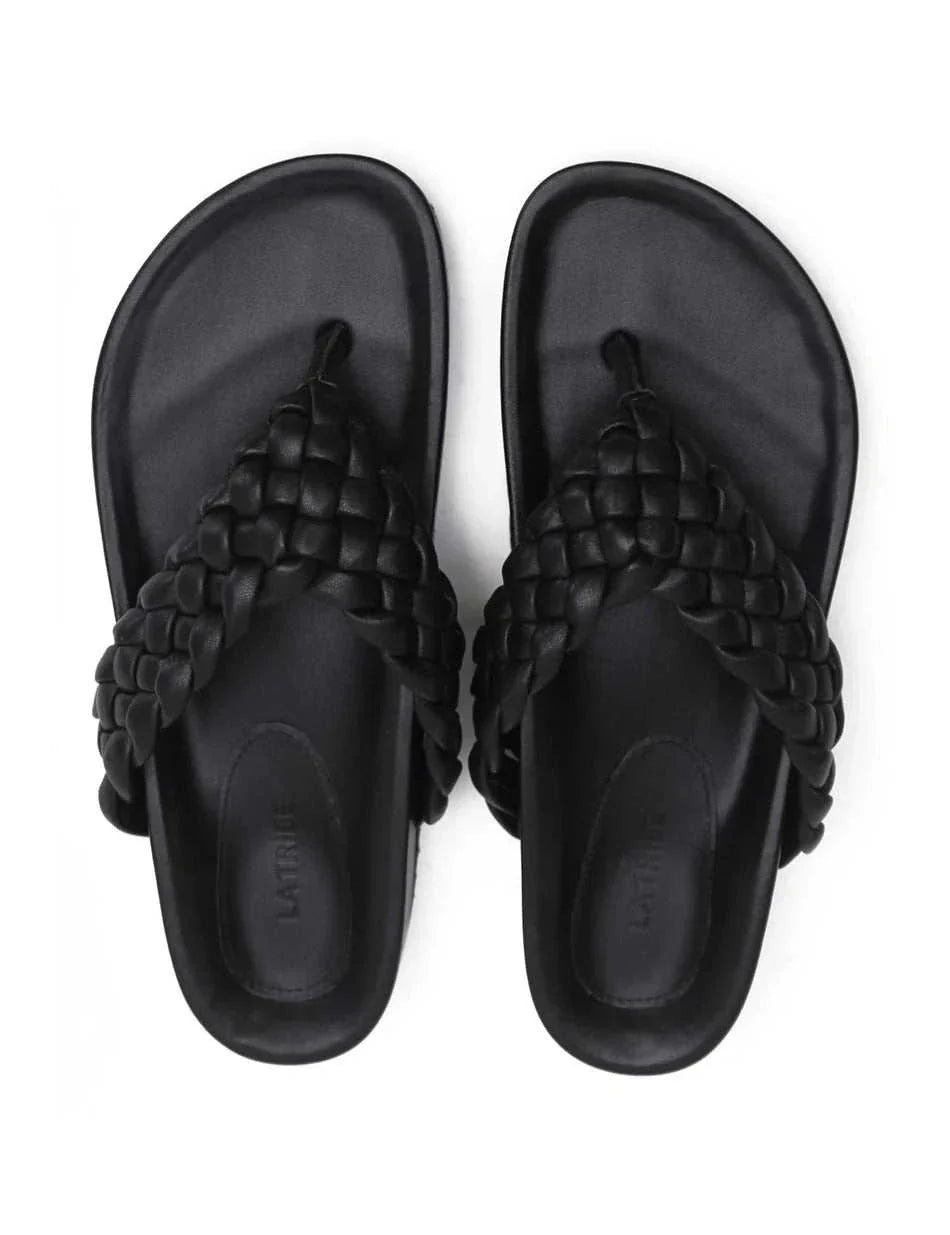 La Tribe Braided Sandal Black