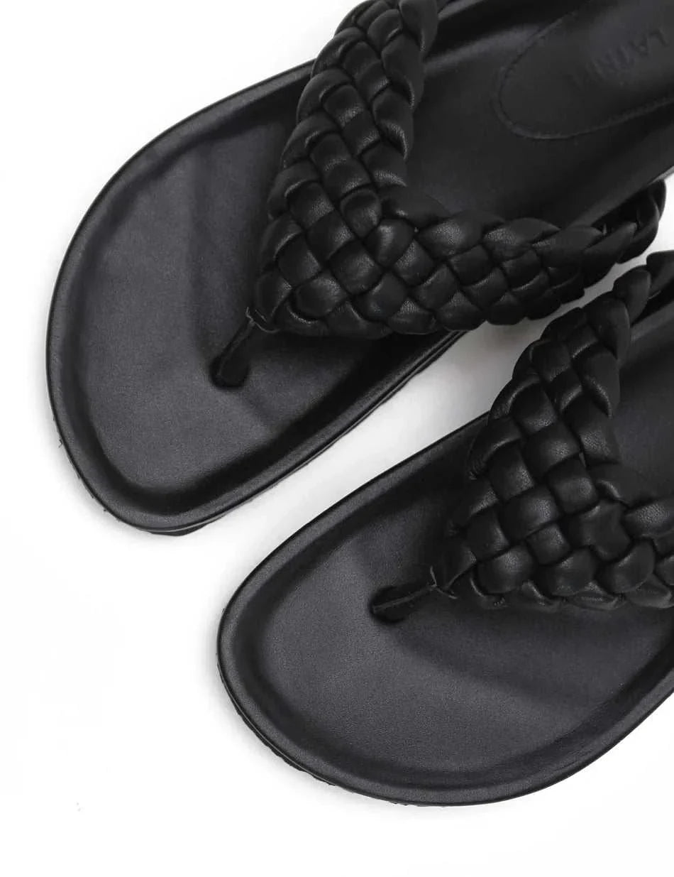 La Tribe Braided Sandal Black