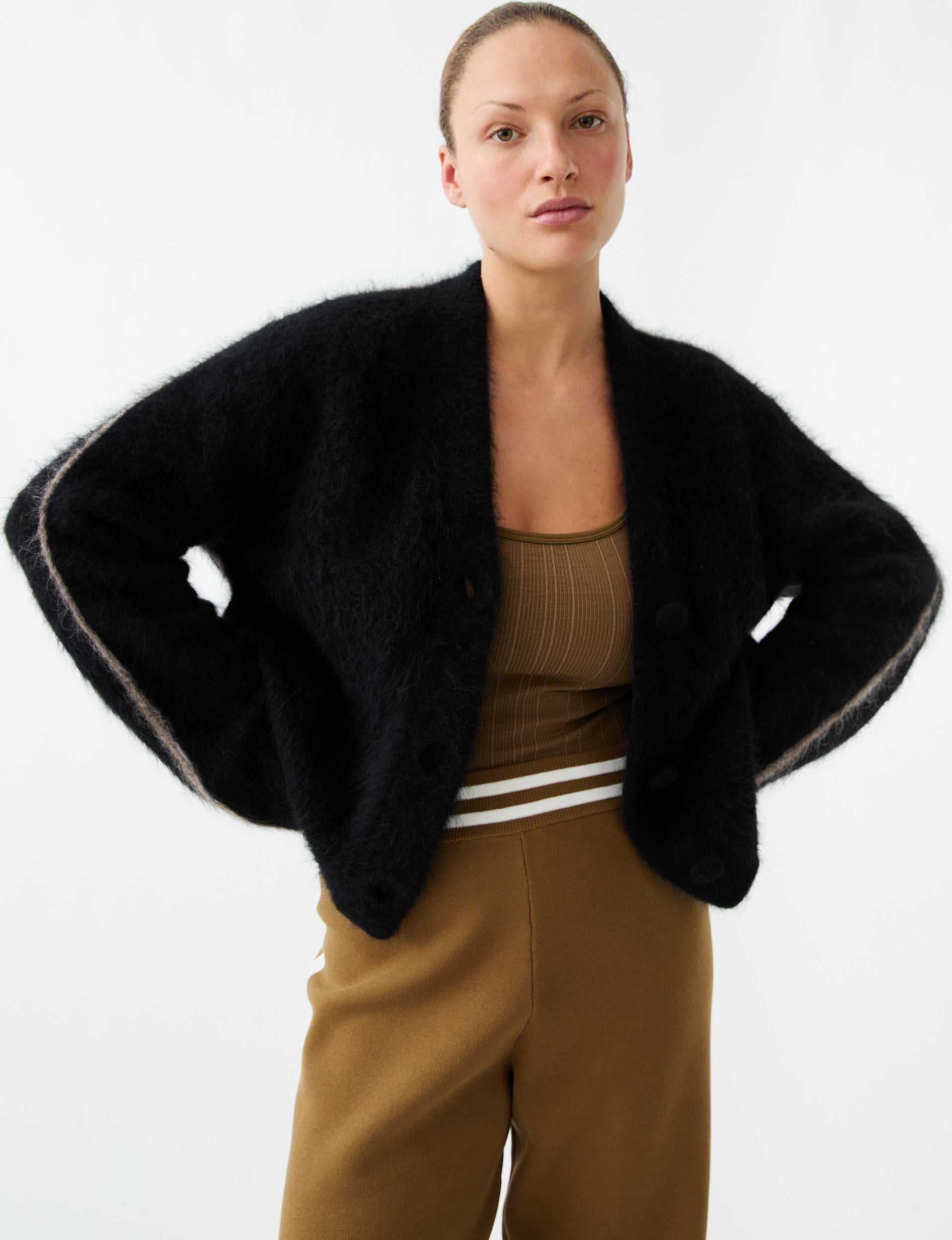 Nagnata Brushed Alpaca Cardigan Black