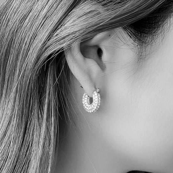 Misuzi Dillion Baby Pave Hoop Gold