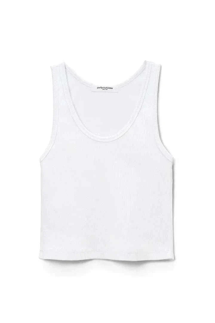 Perfectwhitetee Blondie Structured Rib Bra Friendly Tank White