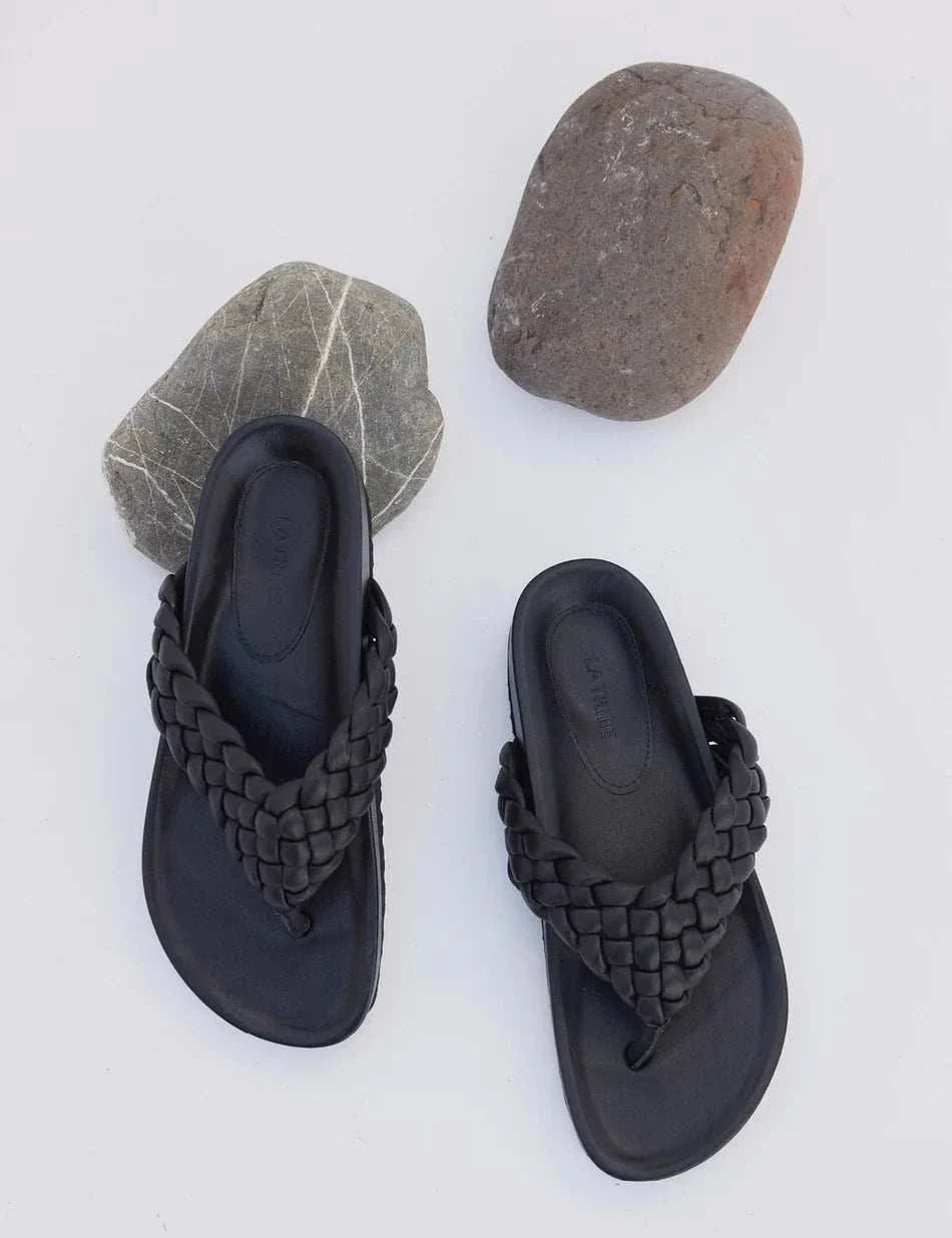La Tribe Braided Sandal Black