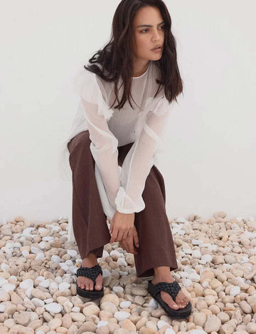 La Tribe Braided Sandal Black
