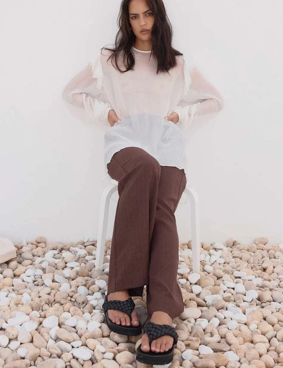 La Tribe Braided Sandal Black