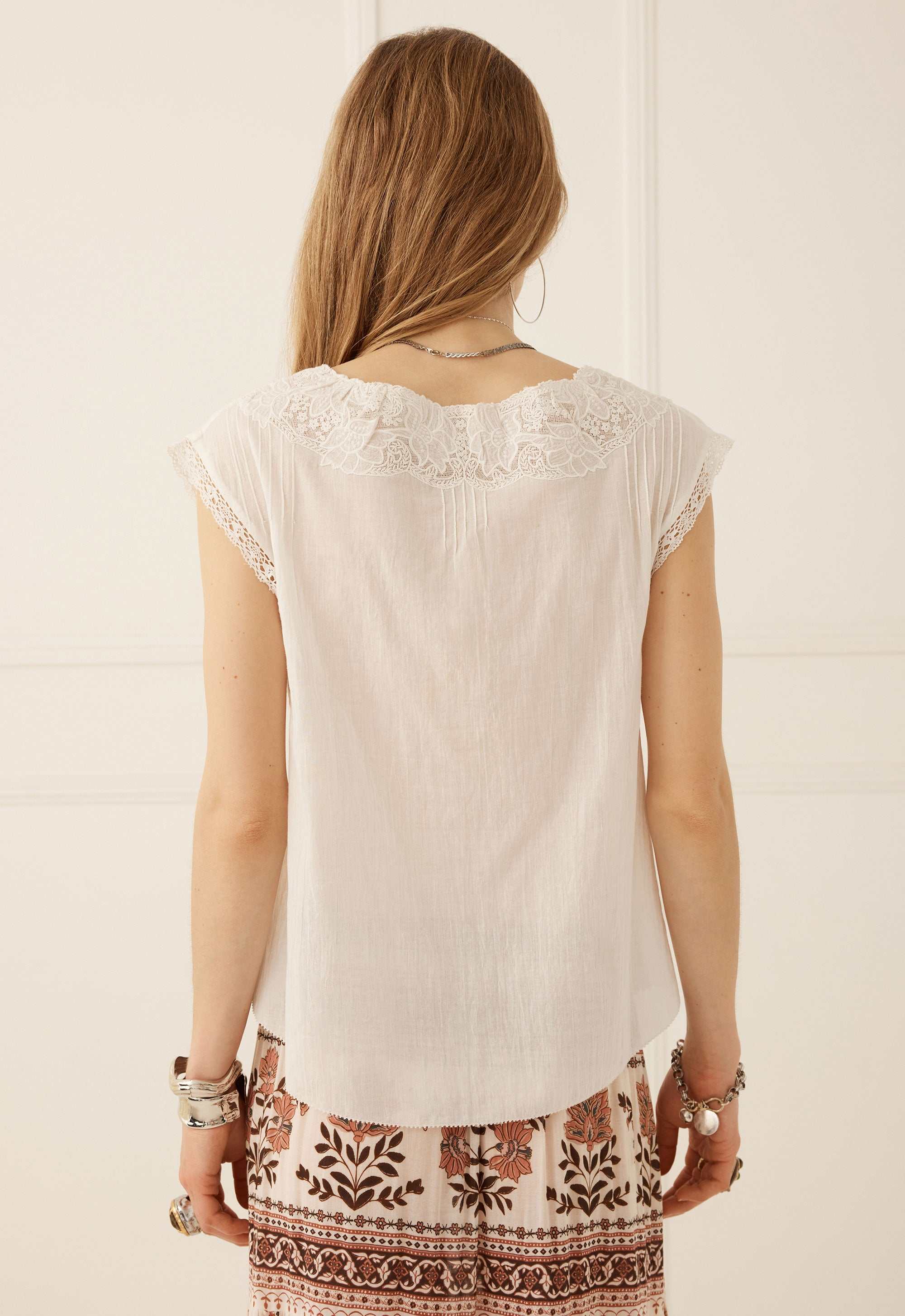 Spell Bridget Lace Cami Pearl