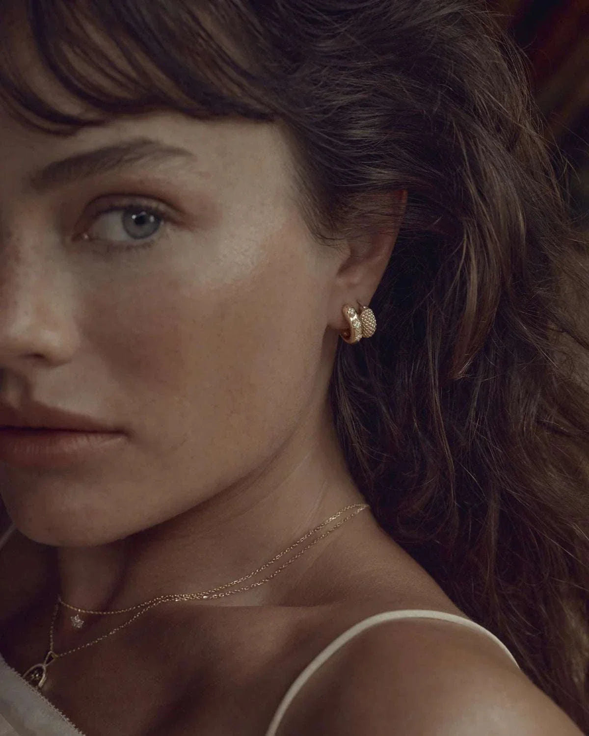 By Charlotte Bloom With You Lotus Hoops 18k Gold Vermeil