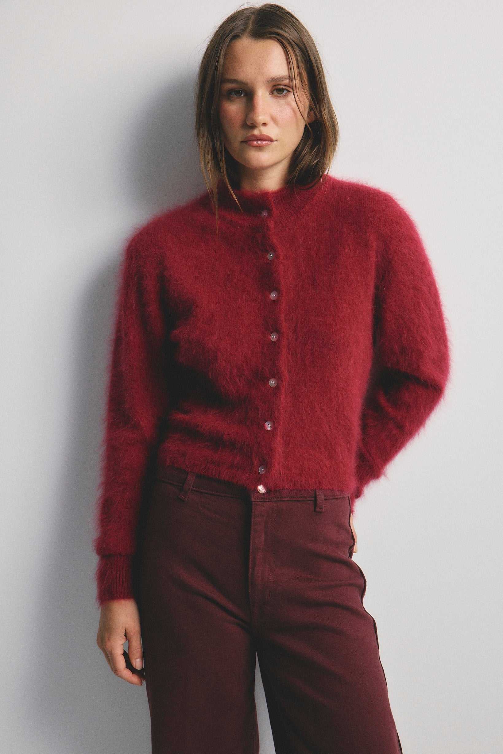 World Of Nomads Bella Cashmere Cardigan Cerise