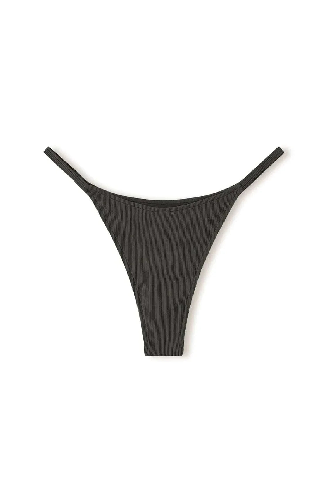 Zulu and Zephyr Rib Curve Thong Brief Charcoal