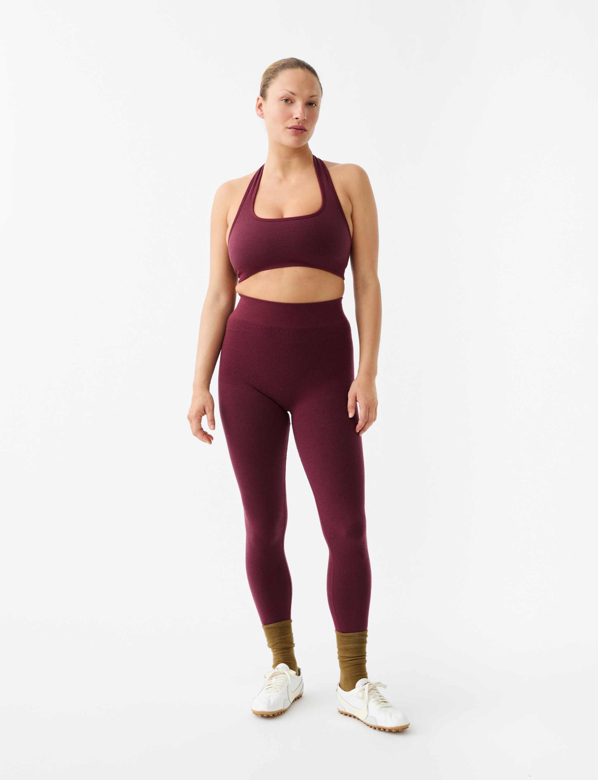 Nagnata Classic Wool Rib Legging Mulberry