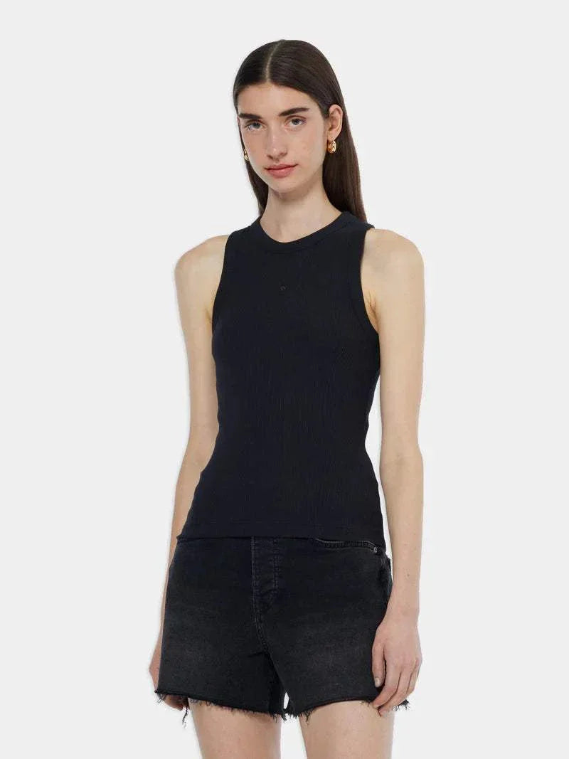 Scotch and Soda Core Rib Racer Tank Black