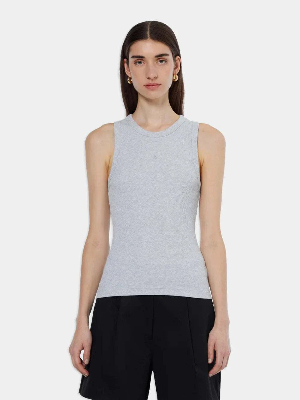 Scotch and Soda Core Rib Racer Tank Grey Marle