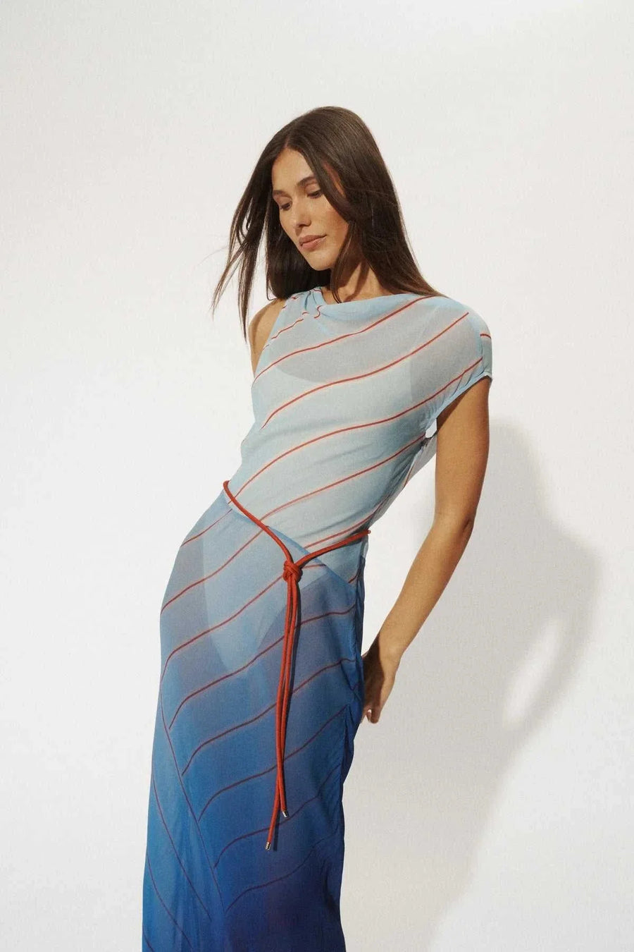 Roame Capri Maxi Dress Stripes of the Sea