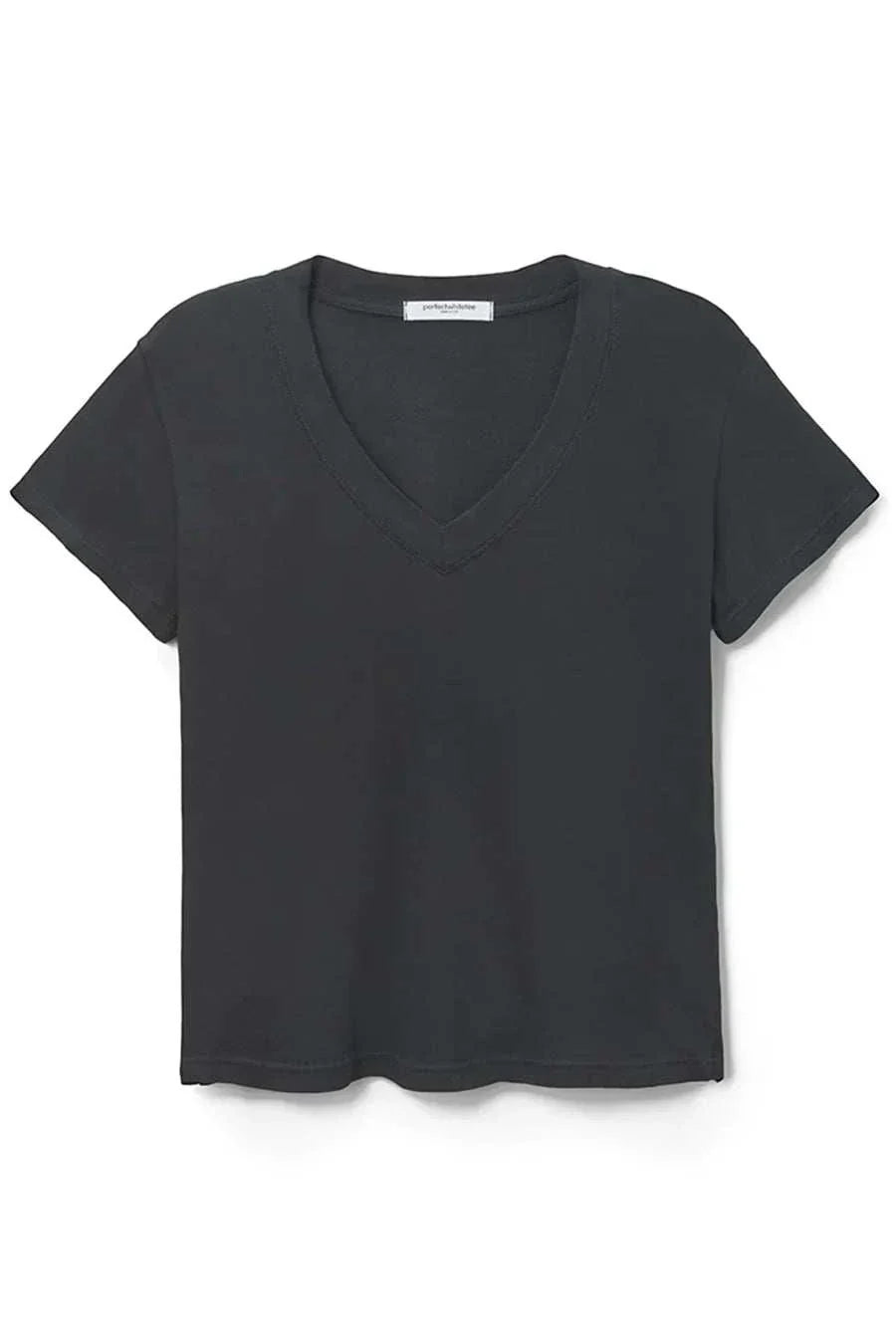 Perfectwhitetee Hendrix Basic V Neck Tee True Black