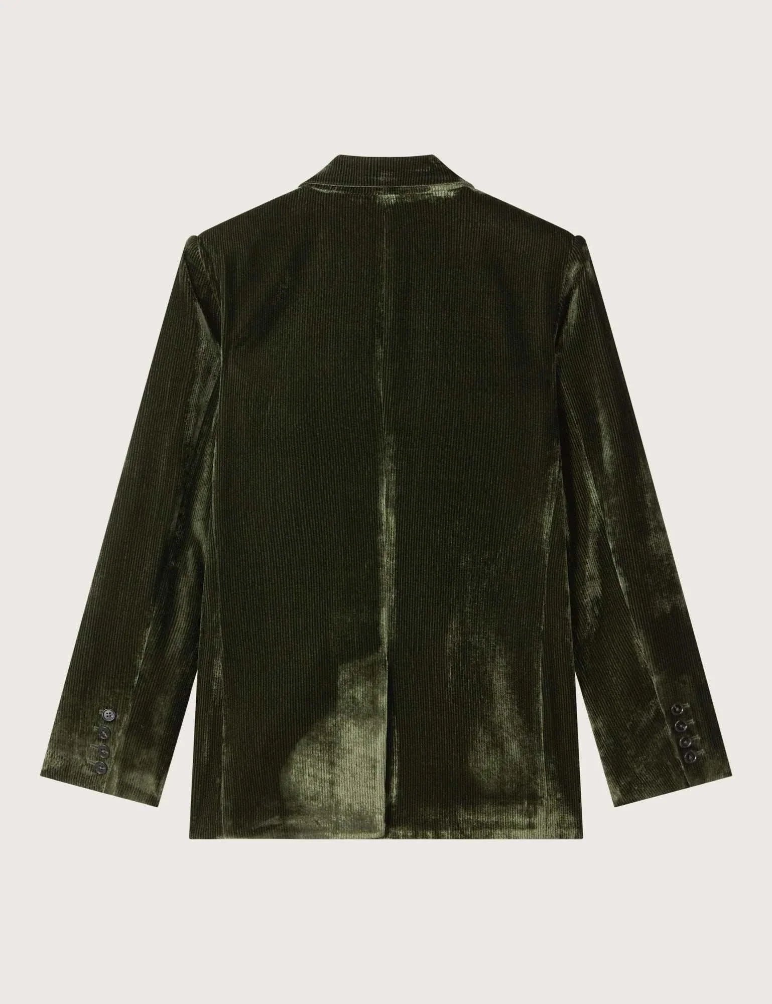 Courtney Zheng Xander Silk Velvet Corduroy Blazer Moss