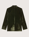 Courtney Zheng Xander Silk Velvet Corduroy Blazer Moss