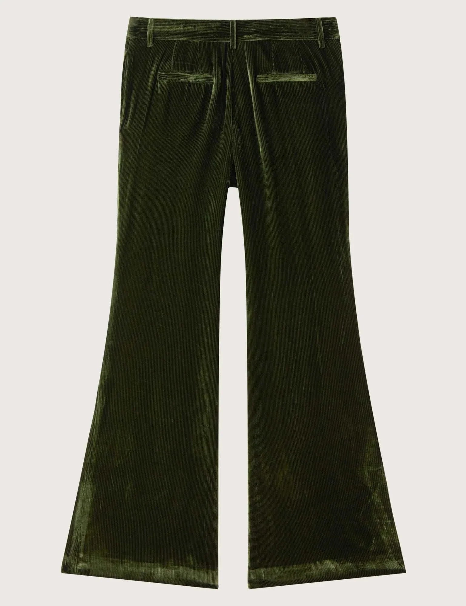 Courtney Zheng Xander Silk Velvet Corduroy Pants Moss
