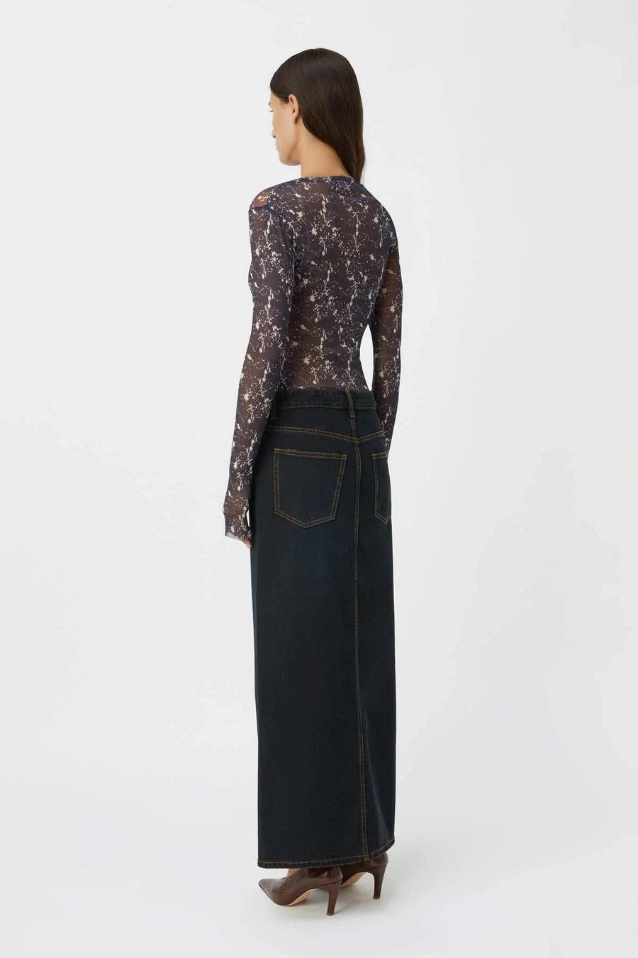 Marc Phoebe Maxi Skirt Inky Black