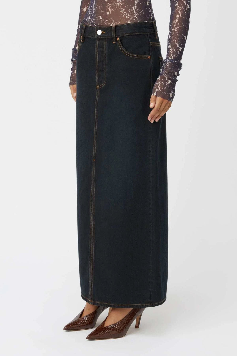 Marc Phoebe Maxi Skirt Inky Black