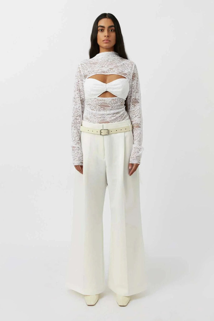 Marc Amerie Wide Leg Pant White