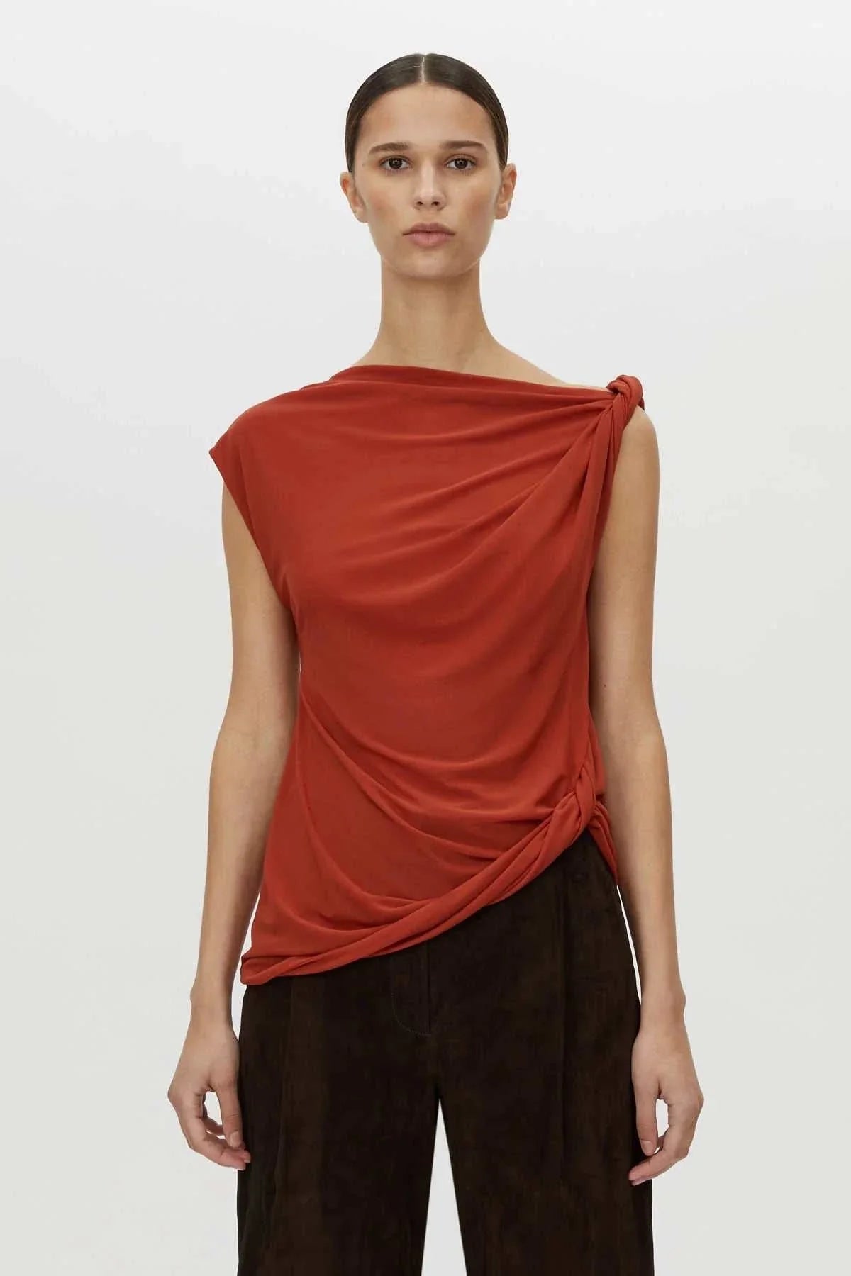 Camilla and Marc Ando Top Terracota
