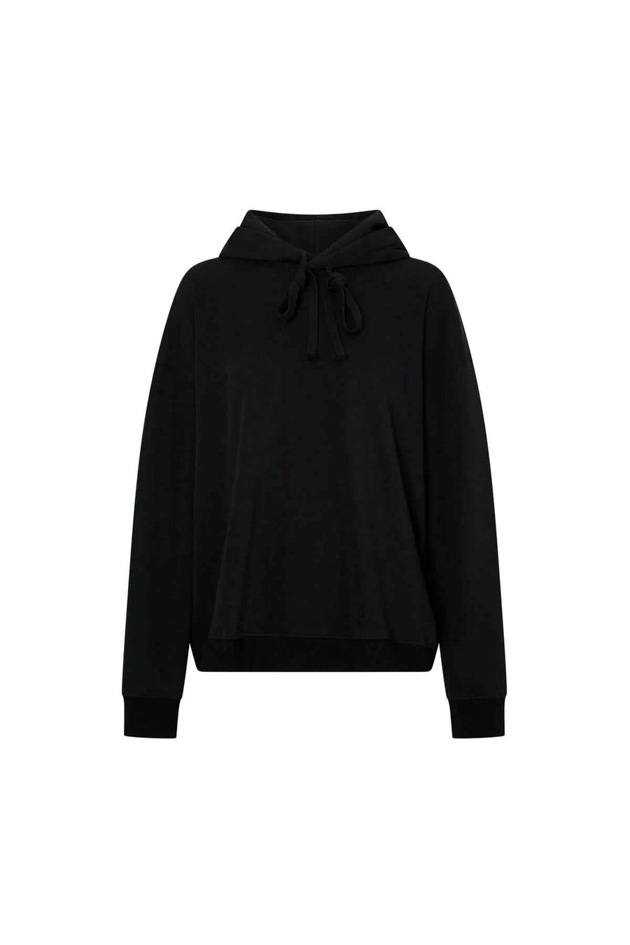 Camilla and Marc Grid Flocking Logo Hoodie Black