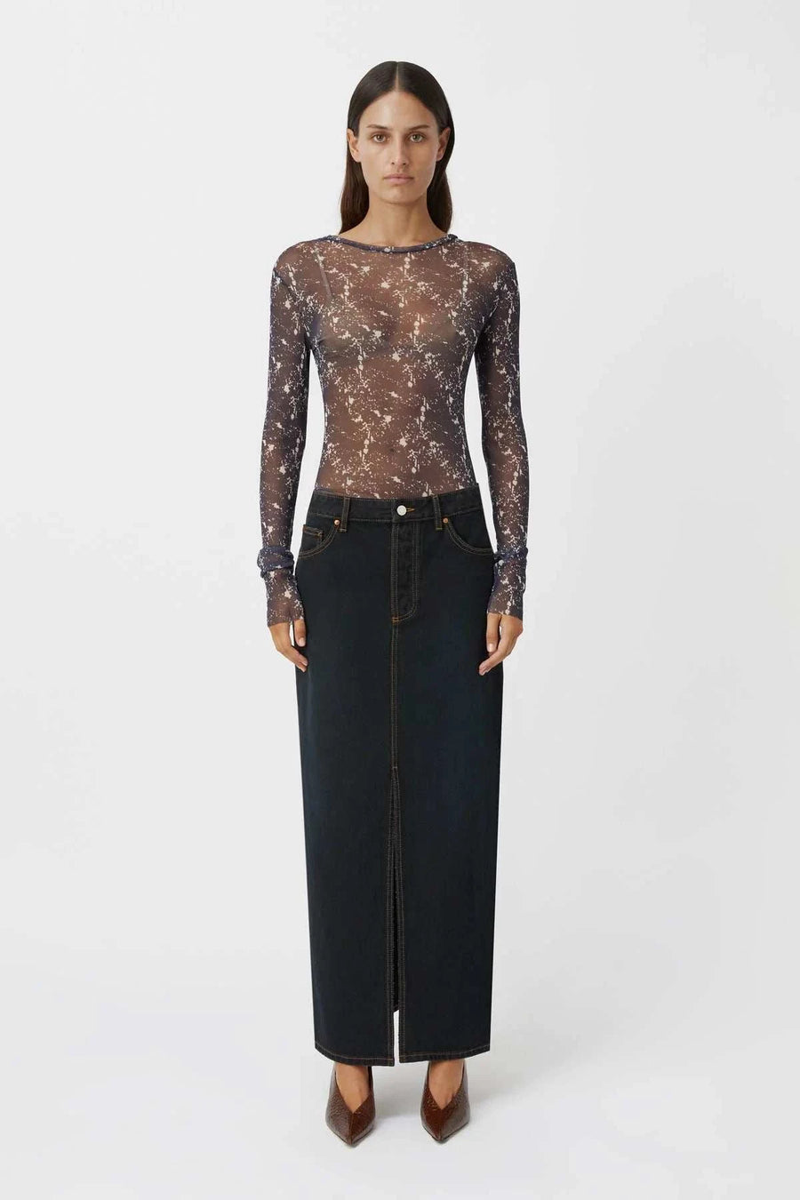 Marc Phoebe Maxi Skirt Inky Black