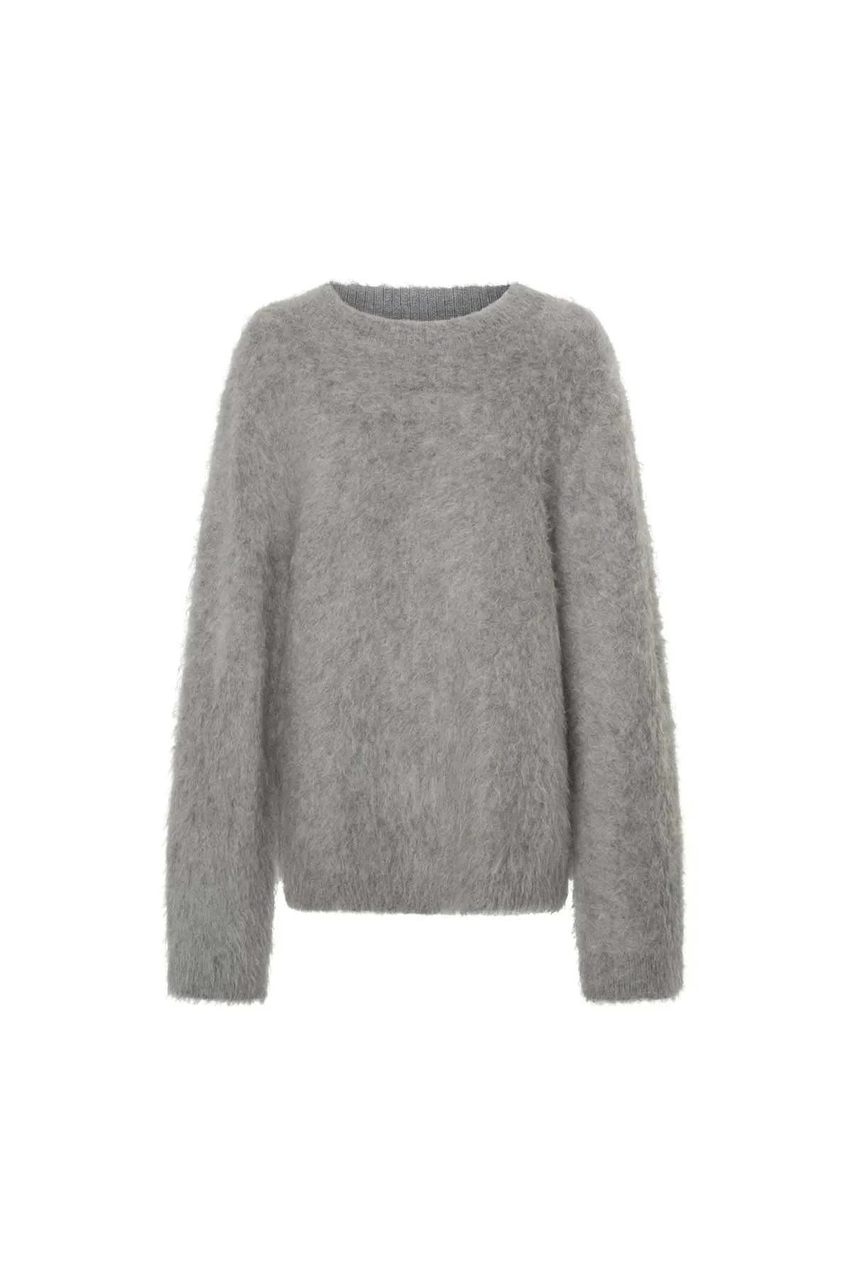 Camilla and Marc Meier Alpaca Knit Sweater Grey Melange