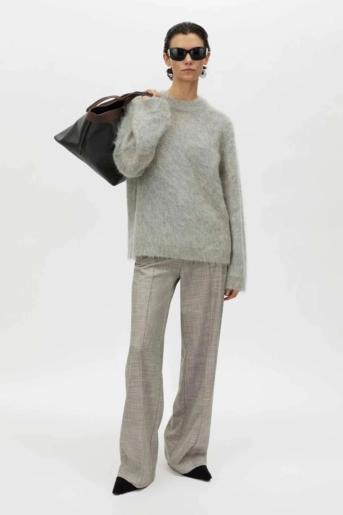 Camilla and Marc Meier Alpaca Knit Sweater Grey Melange