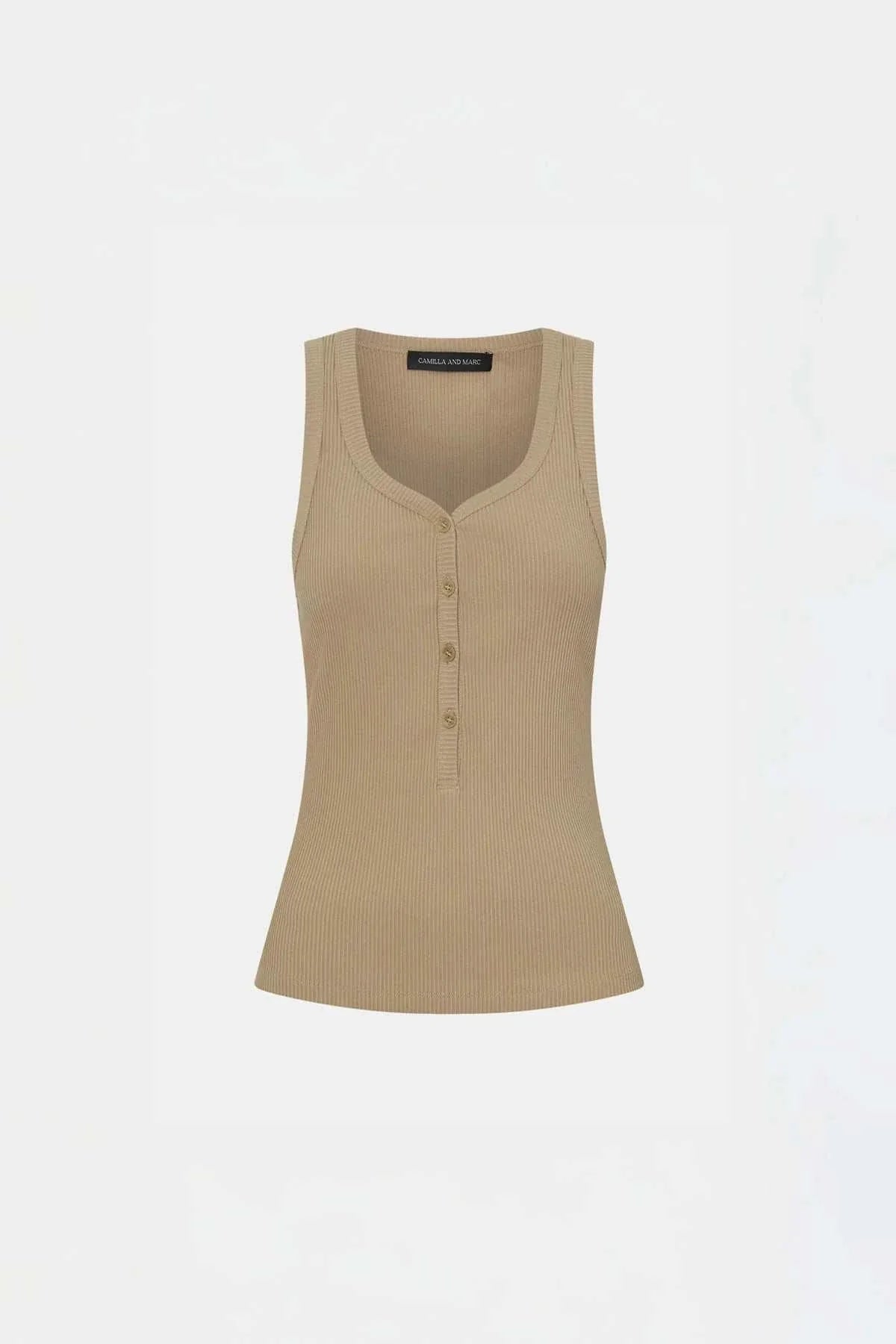 Camilla and Marc Nora Button Tank Sepia