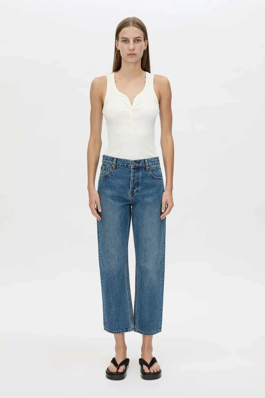 Camilla and Marc Nora Button Tank Soft White