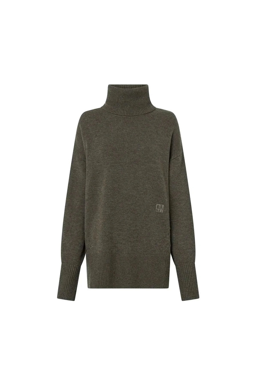 Camilla and Marc Pascal Cashmere Blend Turtleneck Army Green