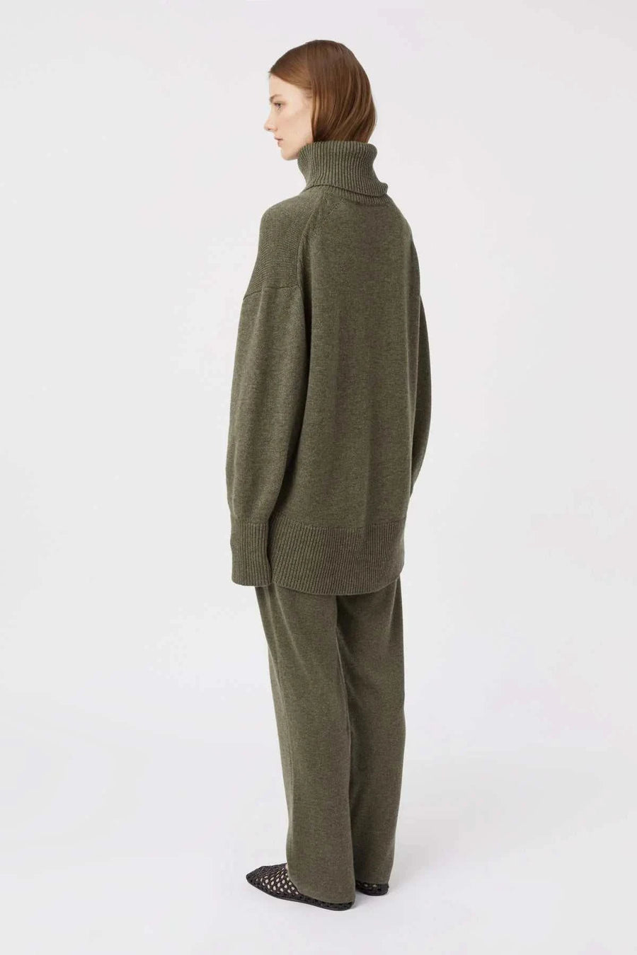 Camilla and Marc Pascal Cashmere Blend Turtleneck Army Green