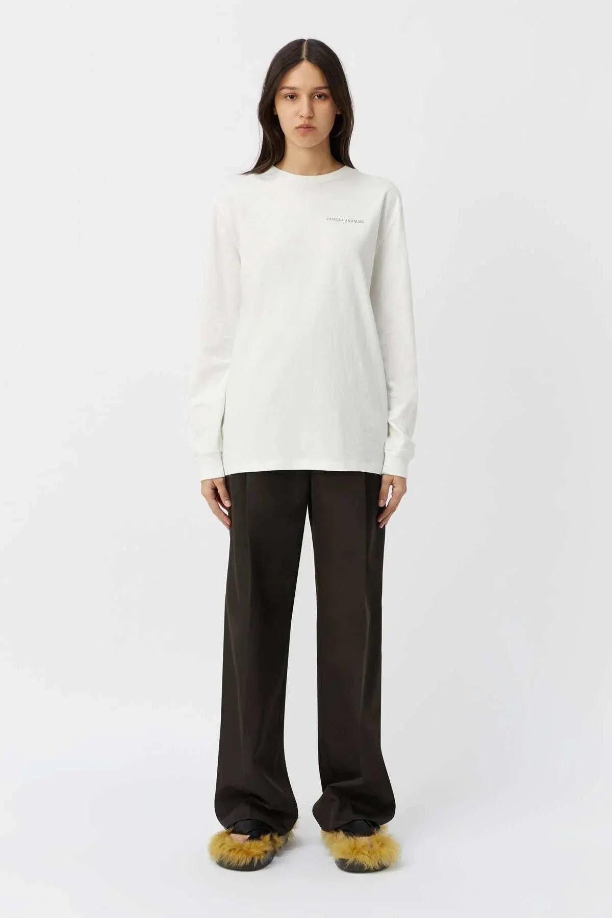Camilla and Marc Pierre Long Sleeve Top Soft White