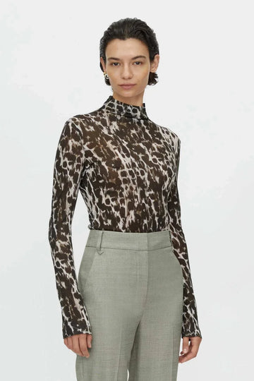 Camilla and Marc Plumage Long Sleeve Top Choc Plumage