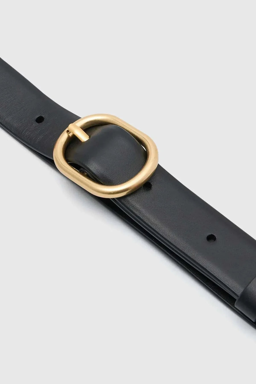 Camilla and Marc Rae Matte Leather Belt Black Gold