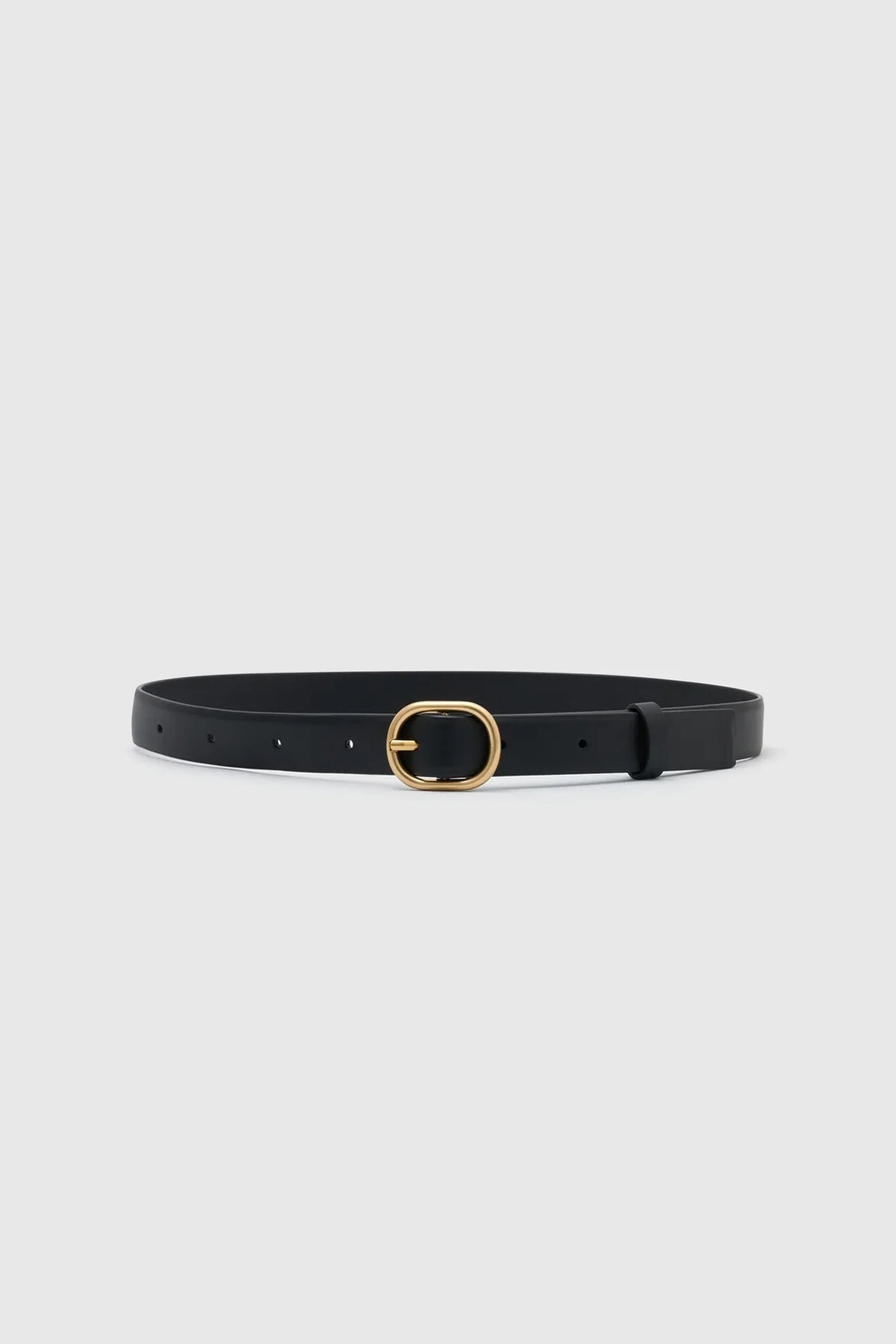 Camilla and Marc Rae Matte Leather Belt Black Gold